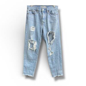 Levi’s Wedgie Fit Jeans ✦ Distressed Vintage Wash Straight Leg 26